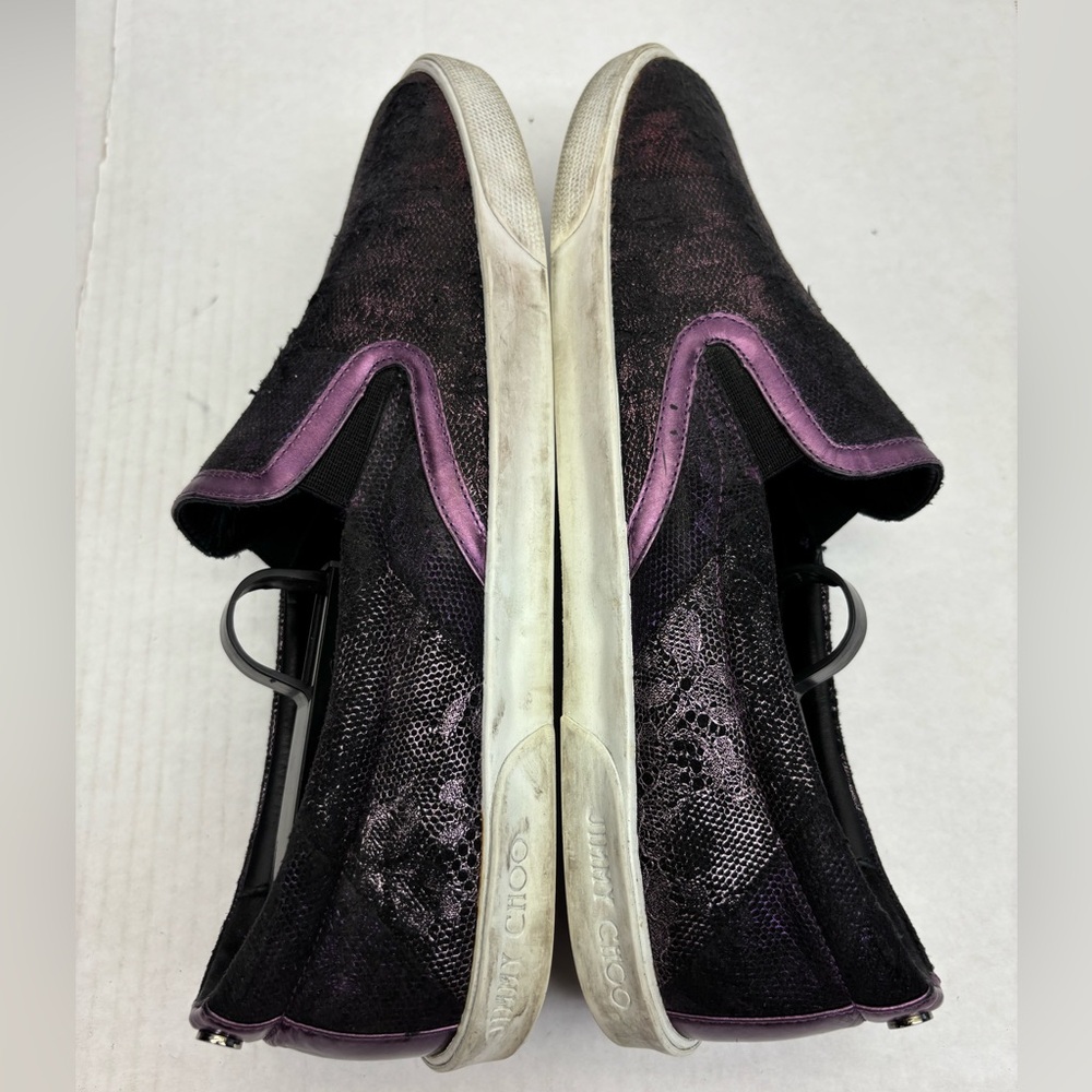 Jimmy Choo Iridescent Purple Slip-On Sneakers, SZ 40.5, box 32 - Picture 7 of 10